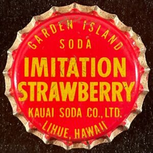 GARDEN ISLAND SODA STRAWBERRY CORK BOTTLE CAP KAUAI SIDA CO. LIHUE HAWAII CROWNS