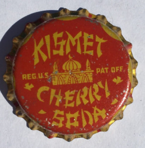 KISMET CHERRY COLA SODA BOTTLE CAP UNUSED ANTIQUE CORK-LINED CROWN
