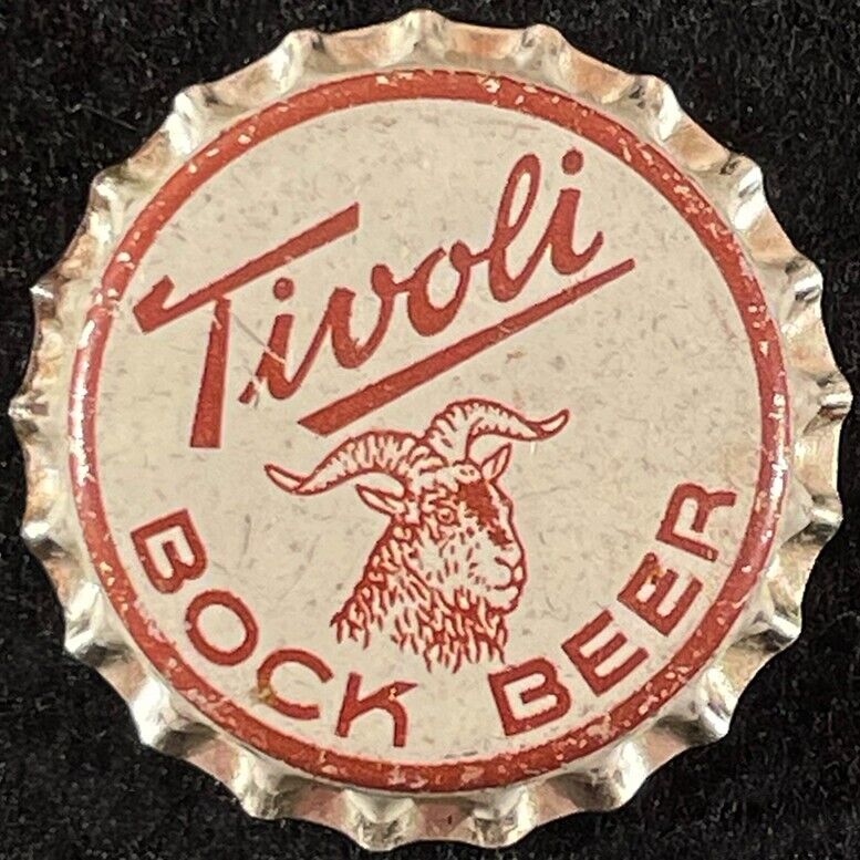 TIVOLI BOCK BEER UNUSED CORK LINED BOTTLE CAP DENVER COLORADO CROWN VINTAGE GOAT