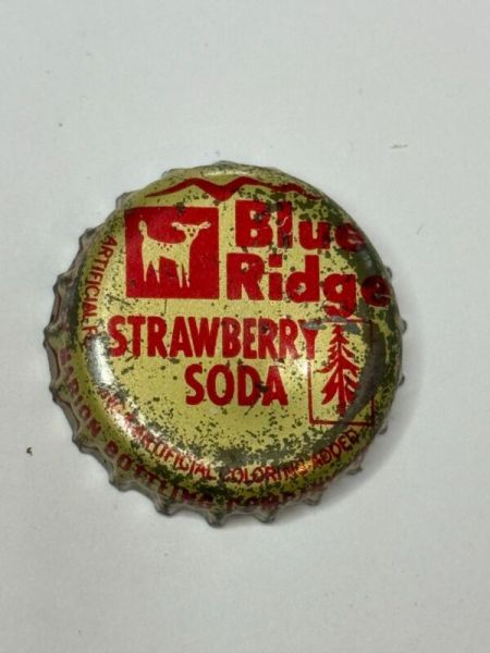 Blue ridge Strawberry Soda Cork Lined Crown Bottle Cap MARION, VA VIRGINIA