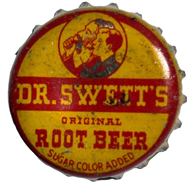 DR. SWETT'S MAN & BOY ROOT BEER SODA BOTTLE CAP; USED CORK CROWN