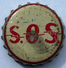 S.O.S. SODA BOTTLE CAP; CLEVELAND, OHIO; USED VINTAGE CORK CROWN