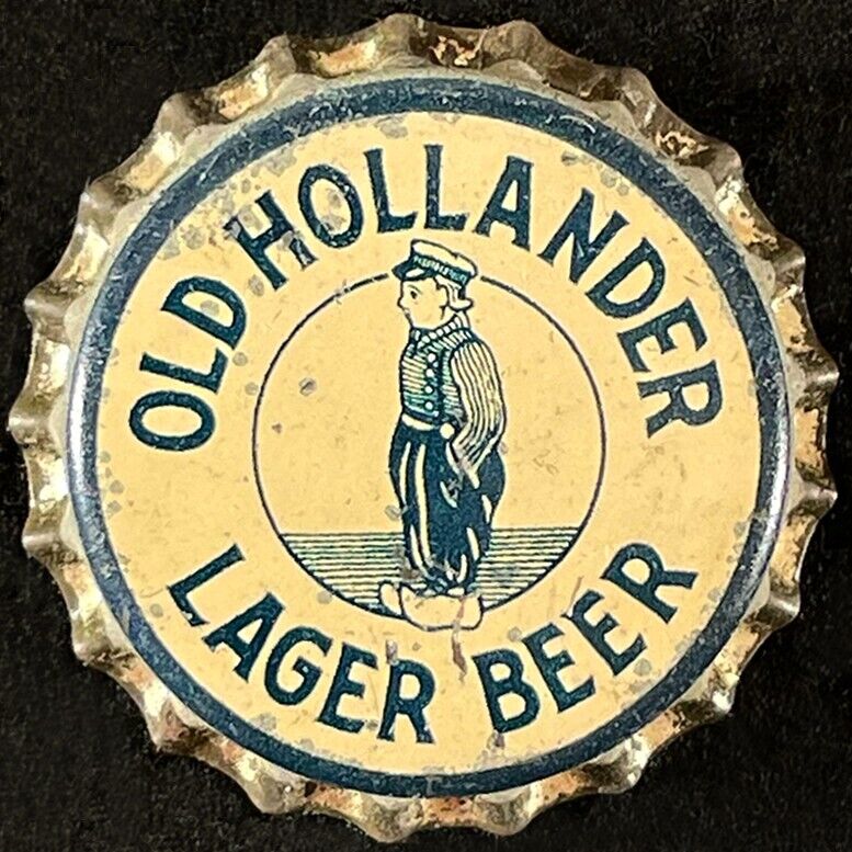 OLD HOLLANDER LAGER BEER UNUSED CORK LINED BOTTLE CAP ~ HAMILTON BREW OHIO CROWN