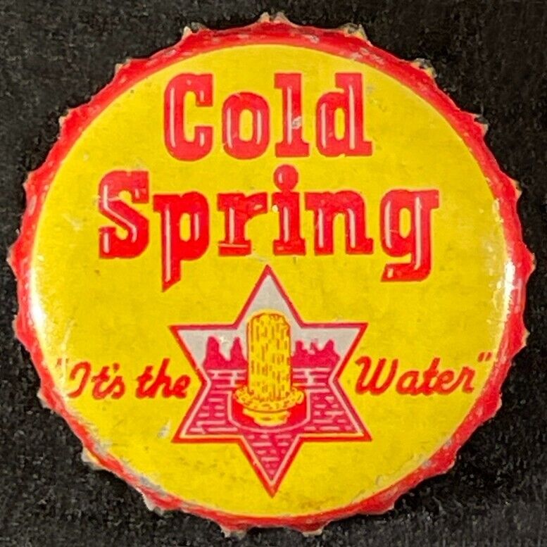 DRINK COLD SPRING "IT'S THE WATER" CORK BEER CAN BOTTLE CAP MINNESOTA CROWN MINN