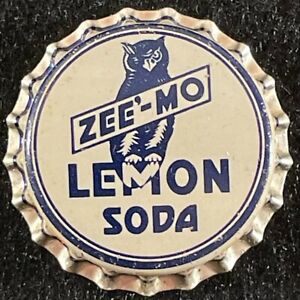 ZEE'-MO LEMON SODA UNUSED CORK BOTTLE CAP STOCKTON CALIFORNIA OWL BIRD CROWNS CA