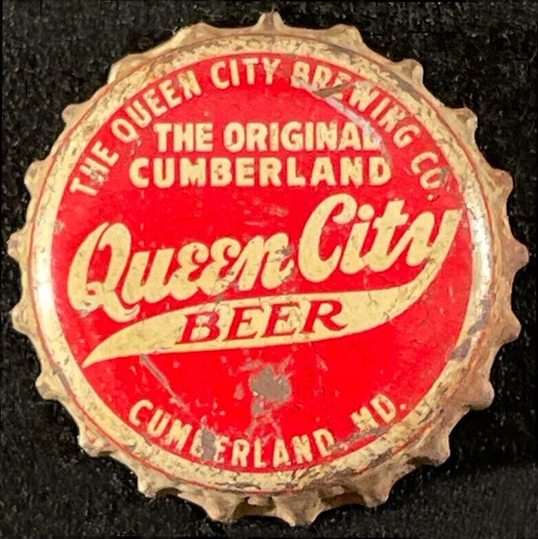QUEEN CITY BEER CORK BEER BOTTLE CAP QUEEN CITY CUMBERLAND MARYLAND OLD MD CROWN
