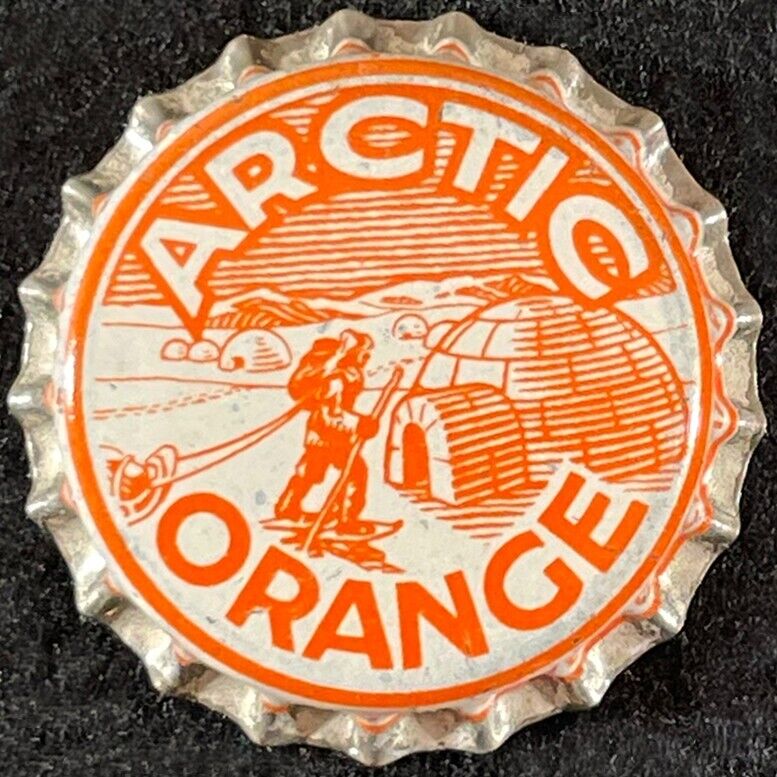 ARCTIC ORANGE UNUSED CORK LINED SODA BOTTLE CAP HALIFAX NOVA SCOTIA CANADA CROWN