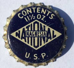 NATIONAL CITRATE OF MAGNESIA MEDICINAL BOTTLE CAP; UNUSED CORK-LINED CROWN