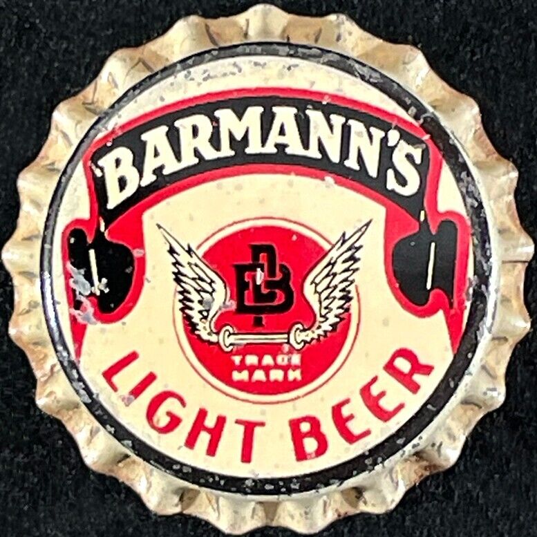 BARMANN'S LIGHT BEER UNUSED CORK LINED BOTTLE CAP KINGSTON NEW YORK NY CROWN OLD