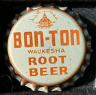 BON-TON light brown ROOT BEER SODA BOTTLE CAP; WAUKESHA, WI; UNUSED CORK CROWN