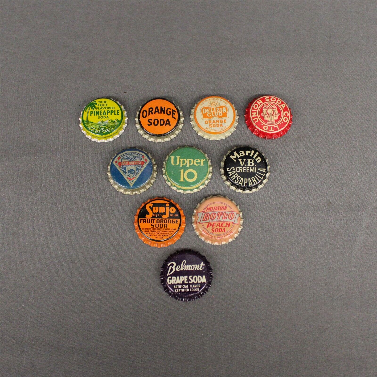 10P Lot Soda Unused Cork Lined Crowns Sunjo Upper 10 Belmont++