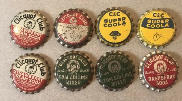 CLICQUOT CLUB Super Coola C&C Soda Bottle CORK CROWN Cap Vintage Advertising