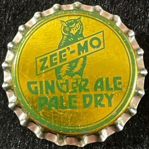 ZEE'-MO GINGER ALE CORK SODA BOTTLE CAP STOCKTON CALIFORNIA CROWN OWL BIRD CROWN