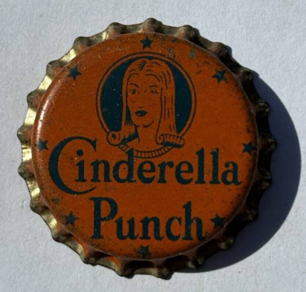 CINDERELLA PUNCH SODA BOTTLE CAP; UNUSED CORK CROWN