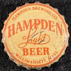 HAMPDEN LIGHT BEER CORK BEER BOTTLE CAP ~ WILLIMANSETT MASSACHUSETTS MASS CROWNS