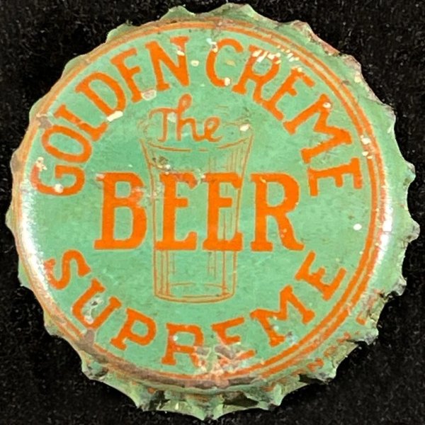 GOLDEN CREME "BEER SUPREME" VINTAGE CORK BEER BOTTLE CAP VERNON CALIFORNIA CROWN