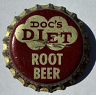 DOC'S DIET ROOT BEER SODA BOTTLE CAP; CHICAGO, IL; USED CORK CROWN