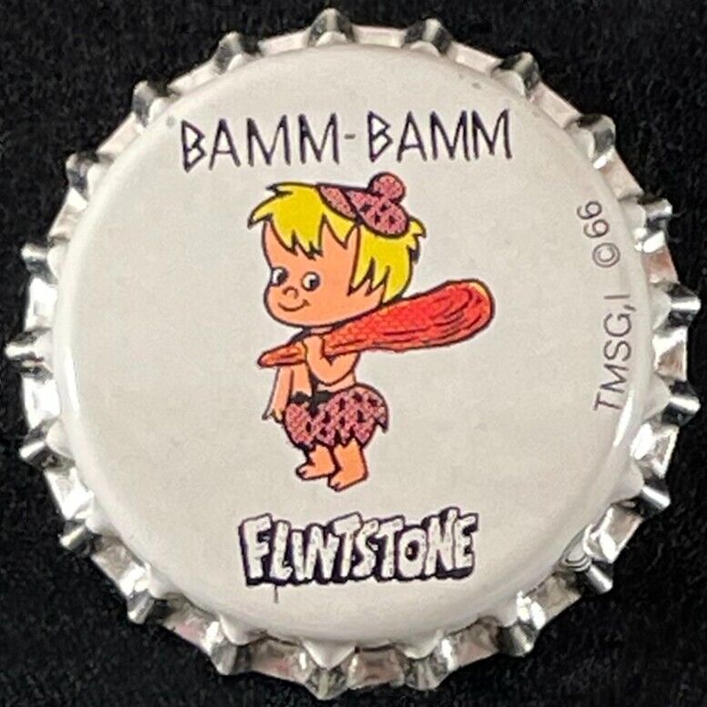 FLINTSTONE BAMM-BAMM CORK MILK BOTTLE CAP BELGIUM HANNA BARBERA COMICS CROWN OLD