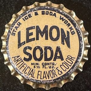STAR ICE & SODA WORKS LEMON SODA CORK LINED BOTTLE CAP WAILUKU MAUI HAWAII CROWN