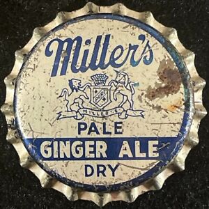 MILLER'S GINGER ALE UNUSED CORK SODA BOTTLE CAP ROCHESTER NEW YORK OLD NY CROWNS