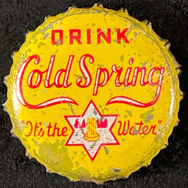DRINK COLD SPRING "IT'S THE WATER" CORK BEER CAN BOTTLE CAP MINNESOTA CROWN MINN