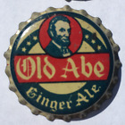 OLD ABE GINGER ALE SODA BOTTLE CAP; UNUSED CORK-LINED CROWN
