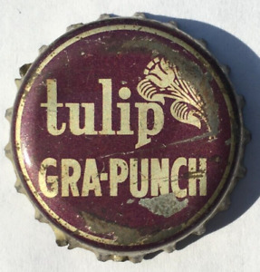 TULIP GRA-PUNCH SODA BOTTLE CAP; JOHNSTOWN, PENNSYLVANIA; USED CORK-LINED CROWN