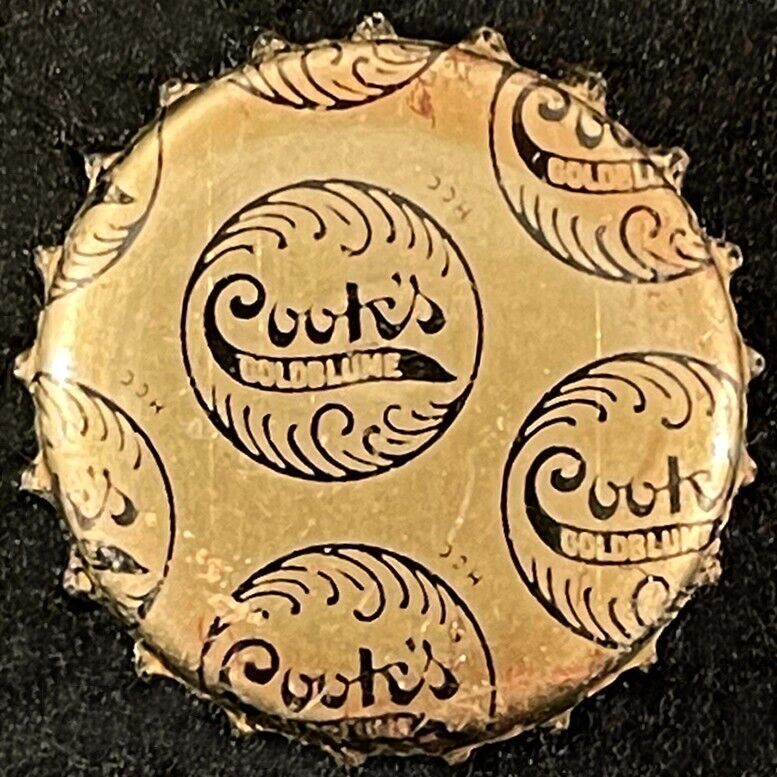 COOK'S •WWII WALLPAPER• CORK LINED BEER BOTTLE CAP EVANSVILLE INDIANA CROWNS OLD
