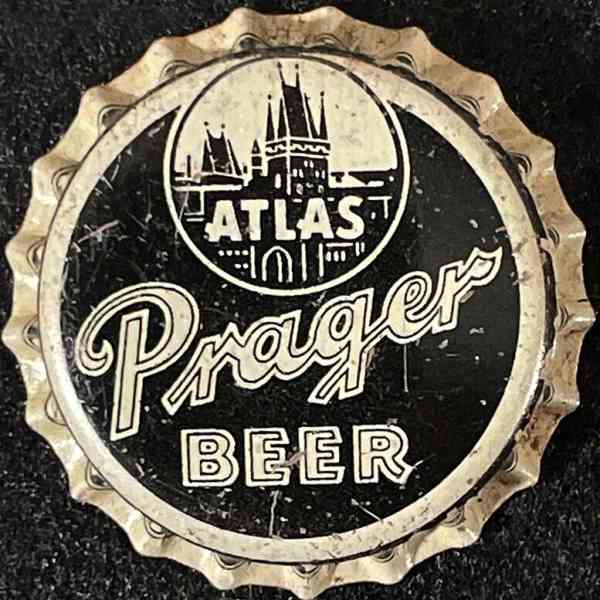 ATLAS PRAGER WWII-WARTIME GRAY CORK LINED BEER BOTTLE CAP CHICAGO ILLINOIS CROWN
