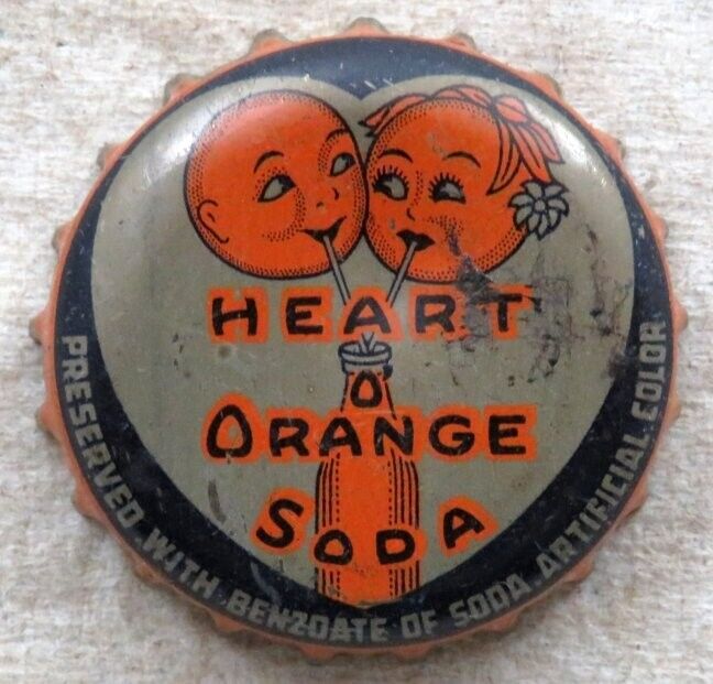HARRISONS HEART O ORANGE SODA - GRAY - CORK Crown / Bottle cap - Chicago, IL
