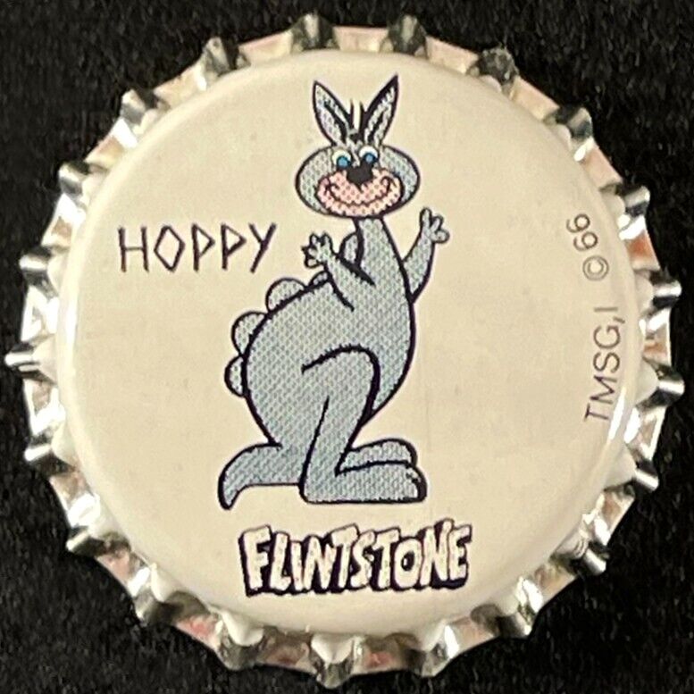 FLINTSTONE HOPPY CORK LINED MILK BOTTLE CAP BELGIUM ~ HANNA BARBERA COMICS CROWN