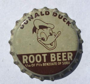 DONALD DUCK ROOT BEER SODA BOTTLE CAP; BENSON, MINN.; DISNEY UNUSED CORK CROWN