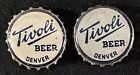 2 TIVOLI WARTIME GRAY CORK BEER BOTTLE CAP DENVER COLORADO VINTAGE COLO CROWN CO