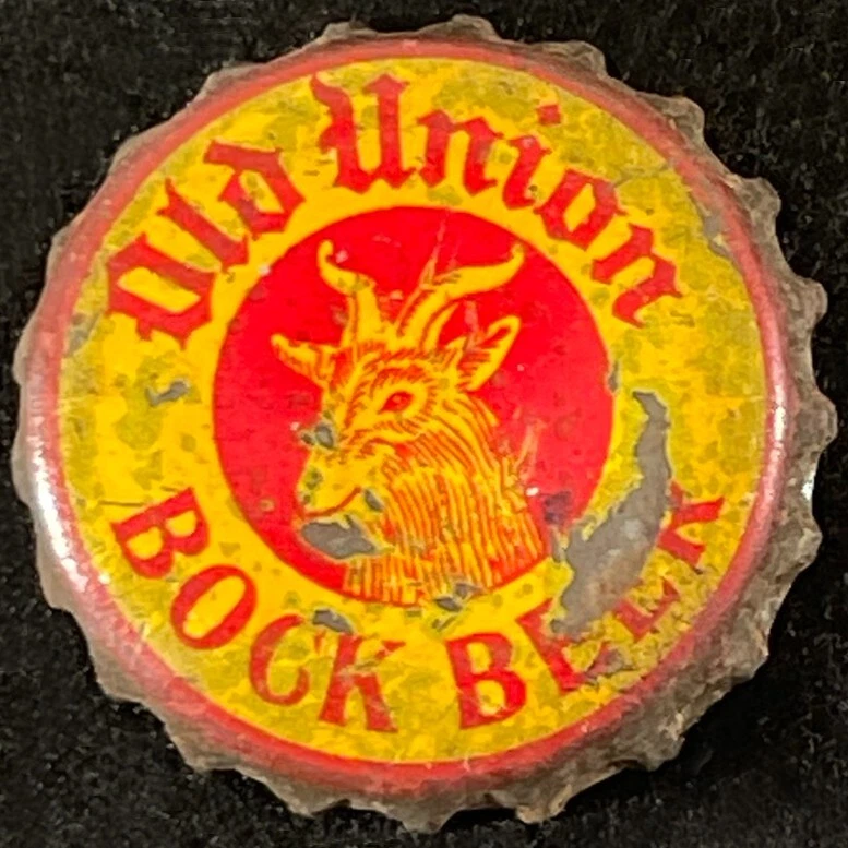 OLD UNION BOCK BEER CORK LINED BOTTLE CAP NEW ORLEANS LOUISIANA NOLA GOAT CROWNS
