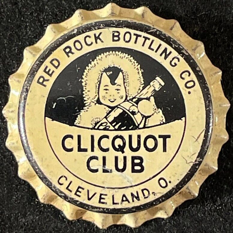 CLICQUOT CLUB ESKIMO CORK SODA BOTTLE CAP RED ROCK BOTTLING CLEVELAND OHIO CROWN
