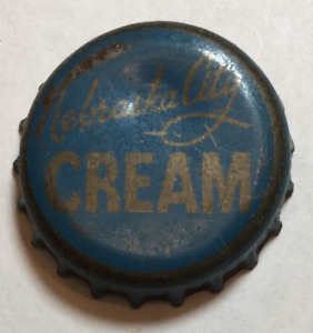 NEBRASKA CITY CREAM SODA BOTTLE CAP; NEBRASKA CITY, NEBR.; USED CORK CROWN