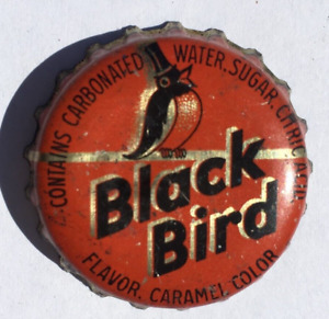 BLACK BIRD SODA POP BOTTLE CAP; USED CORK VINTAGE CROWN