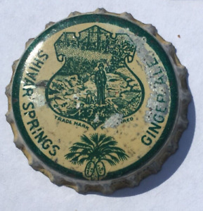 SHIVAR SPRINGS GINGER ALE SODA BOTTLE CAP; SC TAX SEAL PALMETTO; USED CORK CROWN