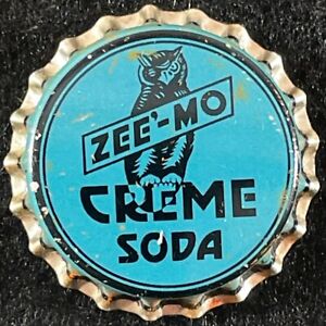 ZEE'-MO CREME SODA UNUSED CORK BOTTLE CAP STOCKTON CALIFORNIA OWL BIRD CROWNS CA