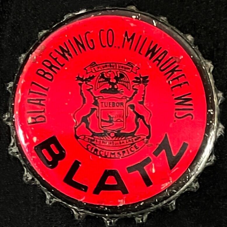 BLATZ RED MICHIGAN TAX CORK BEER BOTTLE CAP ~ MILWAUKEE WISCONSIN VINTAGE CROWNS