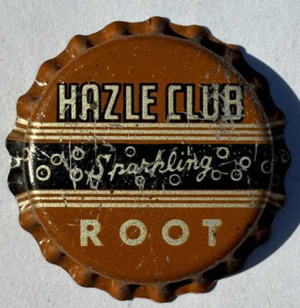 HAZLE CLUB SPARKLING ROOT BEER SODA BOTTLE CAP; HAZLETON, PA; UNUSED CORK CROWN