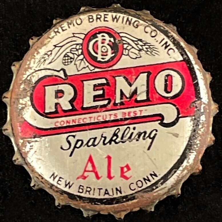 CREMO SPARKLING ALE CORK LINED BEER BOTTLE CAP NEW BRITAIN CONNECTICUT CT CROWNS