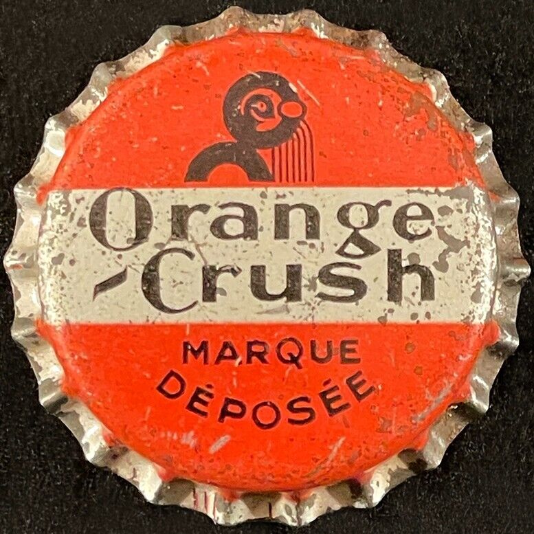 ORANGE CRUSH MARQUE DEPOSÉE LARGE SIZE UNUSED CORK SODA BOTTLE CAP MOROCCO CROWN