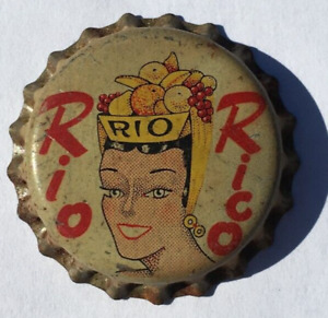 RIO RICO SODA POP BOTTLE CAP; PUERTO RICO; UNUSED VINTAGE CORK-LINED CROWN