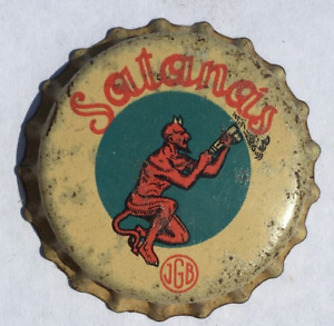 SATANAS INSECTICIDE POISON BOTTLE CAP; CALI, COLOMBIA, UNUSED CORK CROWN, devil