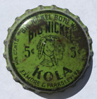 5¢ BIG NICKEL KOLA SODA BOTTLE CAP; EXMORE & PARKSLEY, VA USED CORK CROWN Indian