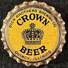 CROWN BEER CORK BEER BOTTLE CAP ~ DICK & BROS. QUINCY ILLINOIS VINTAGE IL CROWNS