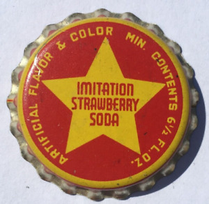 STAR STRAWBERRY SODA BOTTLE CAP; WAILUKU, HAWAII; UNUSED CORK-LINED CROWN