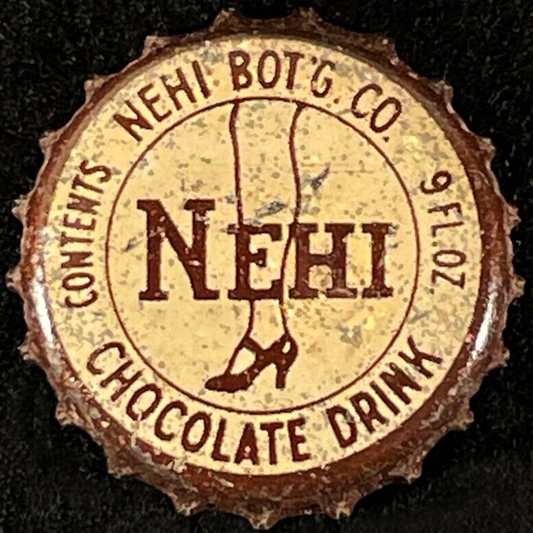 NEHI CHOCOLATE DRINK •LEG• CORK SODA BOTTLE CAP ~ COLUMBUS GEORGIA VINTAGE CROWN