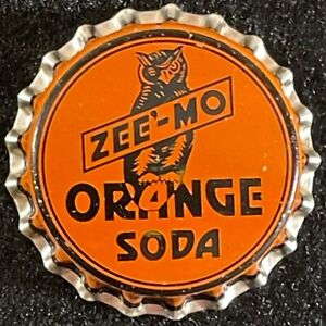 ZEE'-MO ORANGE SODA UNUSED CORK BOTTLE CAP STOCKTON CALIFORNIA OWL BIRD CROWN CA